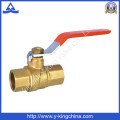 Factory Original Plumbing Brass Color Brass Water Valve with Long Steel Handle in Valve (YD-1025)